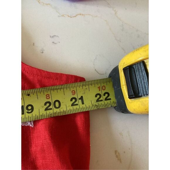 Ann Taylor Linen Blend Red Dress Tunic with TieSz XL Embroidered - Picture 6 of 7